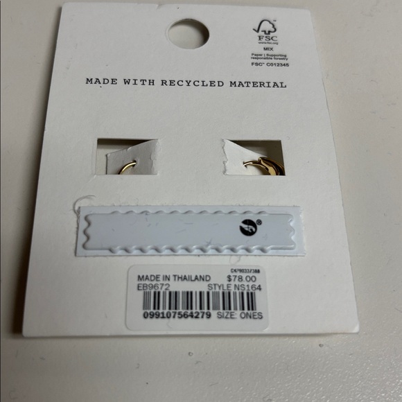 NWT Madewell 14K Gold Over Sterling Silver Earrings on card - Picture 5 of 5